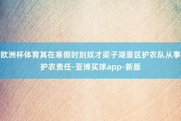 欧洲杯体育其在寒假时刻奴才梁子湖景区护农队从事护农责任-亚博买球app-新版